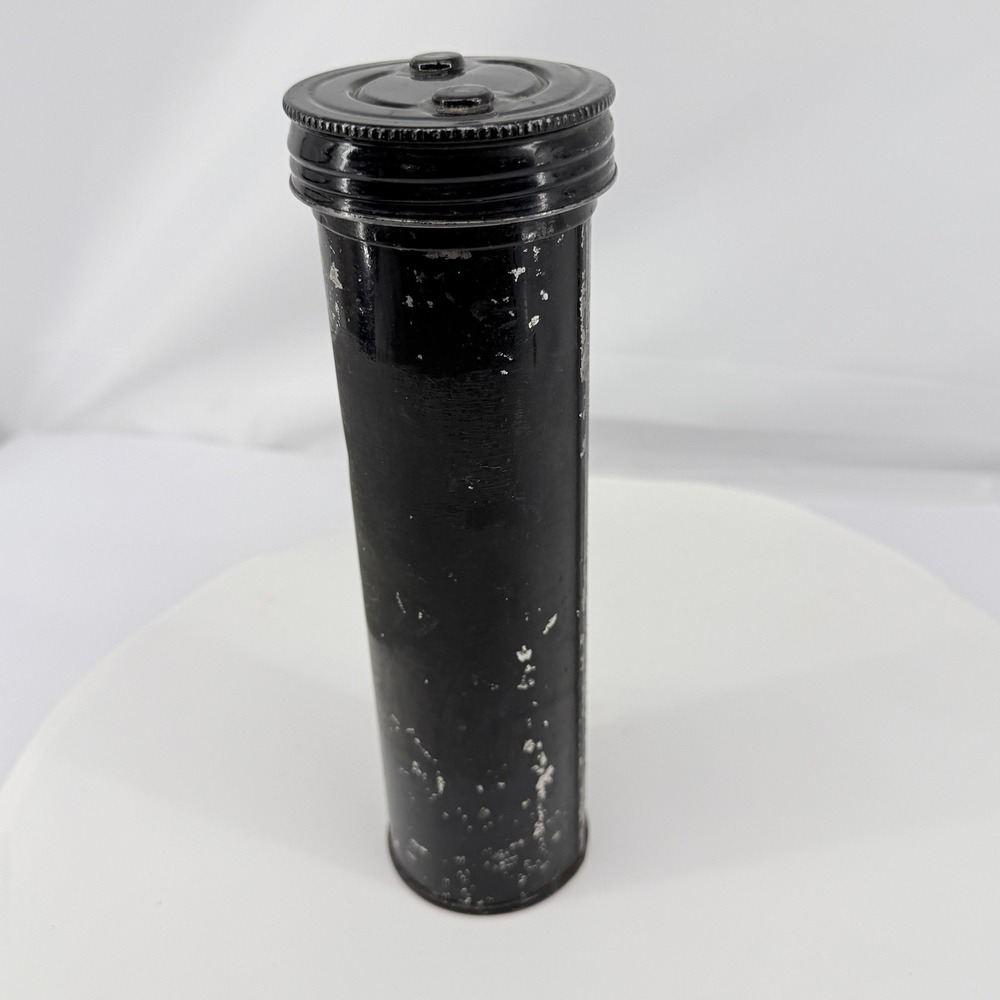 US Military Fuze Canister Black Metal MK 72 MOD 3 Vintage Storage Tube